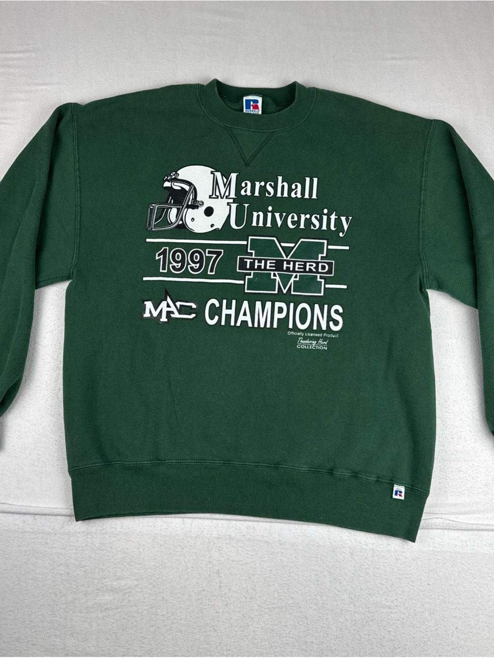 VTG Marshall University Green Sweatshirt 1997 MAC Champions Made in USA fits Med
